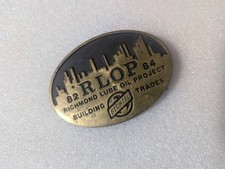 1983 BECHTEL OIL Richmond Lube Project 82 84 Brass Anacortes Belt Buckle USA