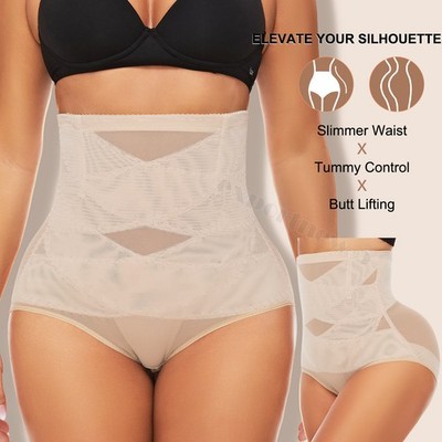 Womens High Waist Shaper Panties Tummy Control Underwear Body Shaper Slim Briefs