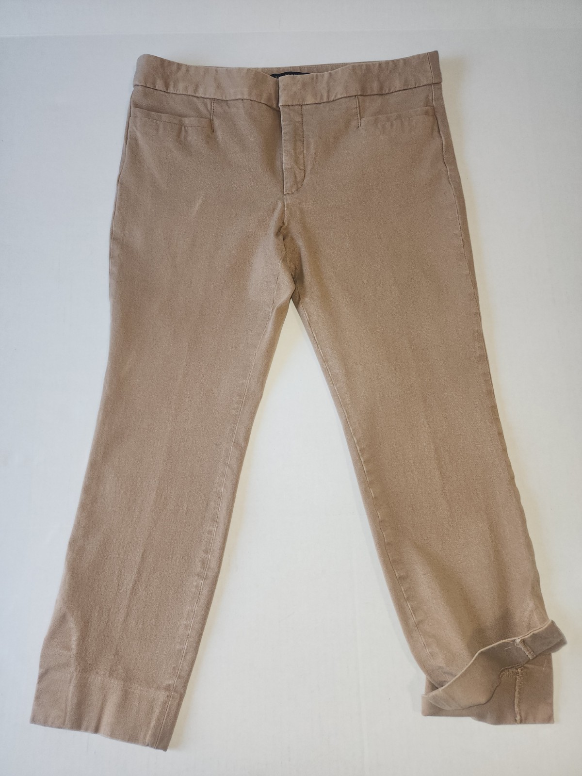 Banana Republic Women's Sloan Curvy Cream Stretch Capri Pants, Size 8