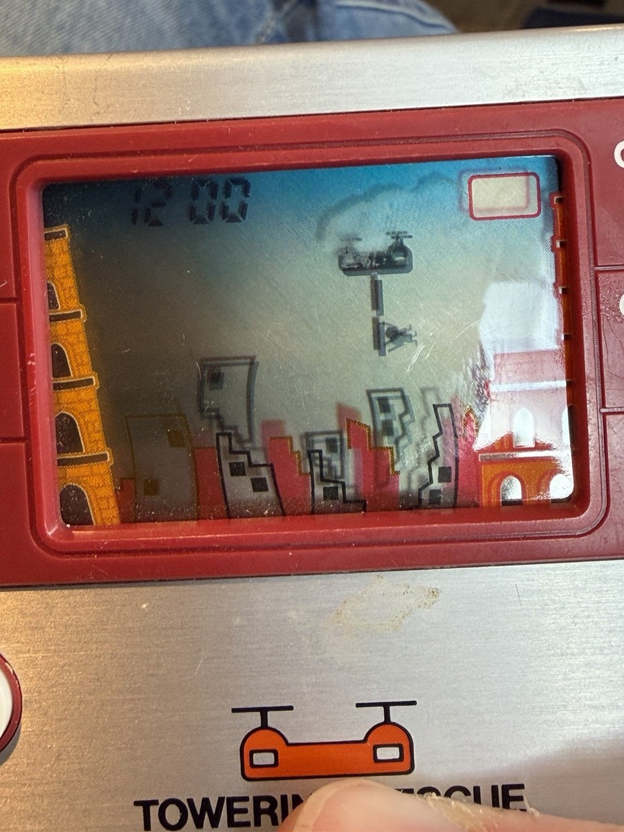 Towering Rescue LCD Card Game & Clock (Gakken Handheld, 1981