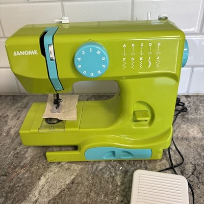 Janome Compact Mini - Rare Color  Punch - Lime/Teal 525B Sewing Machine Works!