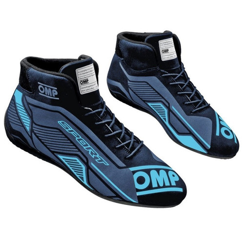 OMP RACING OMP SPORT SHOES FIA 8856 -2018 BLACK / CYAN SZ. 4 IC0-0829-A01-275-42 - Bild 1 von 2