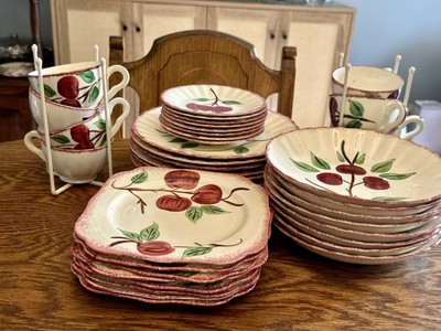 Vintage BLUE RIDGE SOUTHERN POTTERY 8pc Dinner Crab Apple Signed*pls see des  