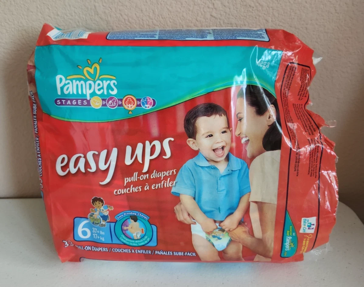 Open 2006 Pampers Easy Ups Pull-On Diapers Size 6 (37+lbs) 29/33 Count Go Diego
Opens in a new windo