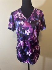 Koi Lite Slim Fit Scrub Top Multiple Pockets Purple Size Small New Without Tags