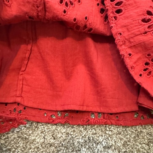 Revolve Lovers & Friends Seana Mini Dress One Shoulder Eyelet Red Ruffles XS NWT - Picture 12 of 13