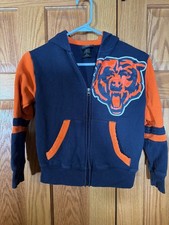 Chicago Bears Youth Hoodie Size Small 8 NFL Team Apparel Full Zip Navy/Orange