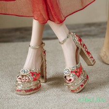 Women's Rhinestone Super High Heel Sandals Ball Gown Cocktail Evening Shoes Show