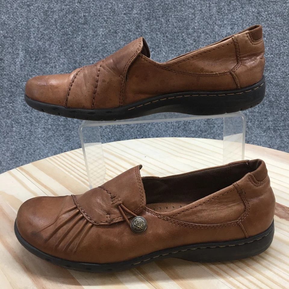 Zapatos Cobb Hill para mujer 8 N Paulette sin cordones mocasines planos cuero marrón informales Foto 2 de 4