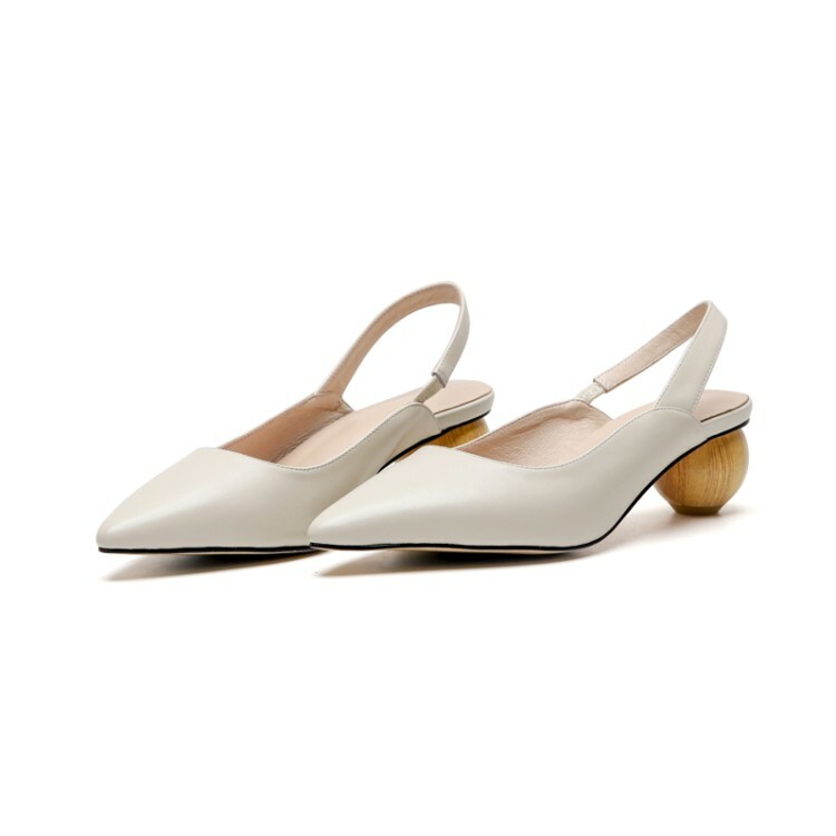 Womens Workwear Sandals Mid Strange Heel Pointed Pointed Pointed Toe Genuine Leather shoes US9 213700 Womens Workwear Sandals Mid Strange Heel Pointed Pointed Pointed Toe Genuine Leather shoes US9 213700