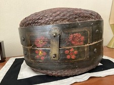 Primitive Hand Woven Asian/Chinese Willow Rice Gathering Wedding Basket