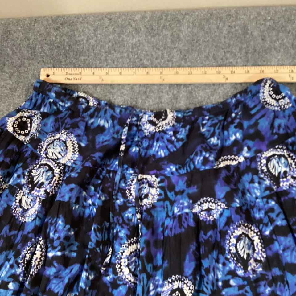 Falda Colección NY Mujer Extra Grande Corbata Teñida Azul Blanco Boho Hippie Festival Foto 2 de 4