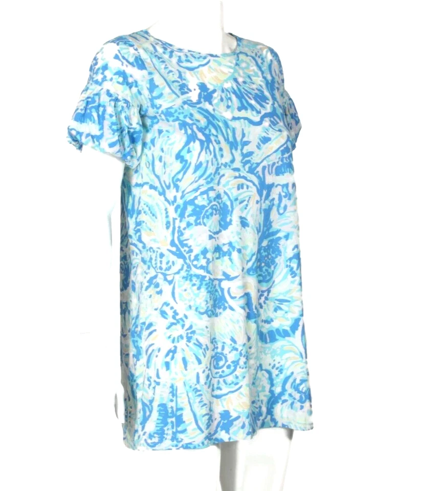 Vestido LILLY PULITZER Mini Lindell para Niña Bennet Azul Concha Manga Abullonada talla XL 177 Foto 4 de 4