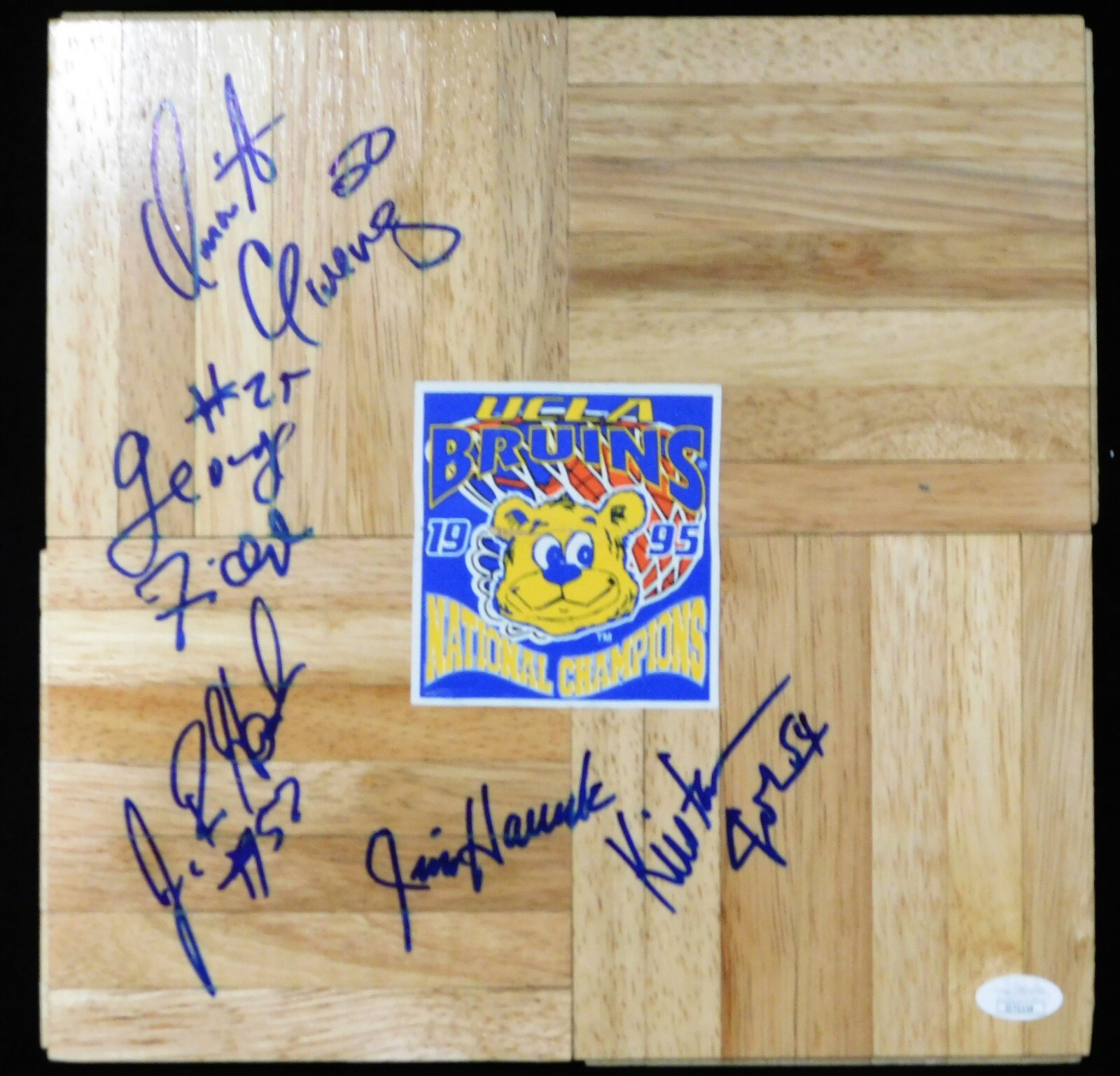 UCLA Bruins 1994-95 Team Signed 12x12 Floorboard JSA Authenticated 