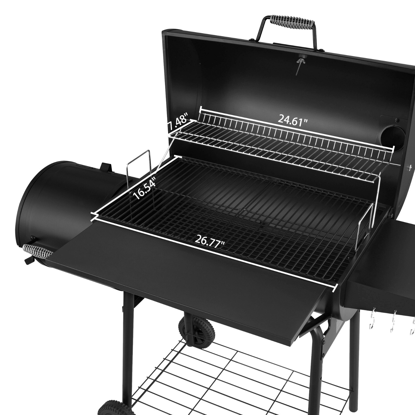 Royal Gourmet 30-Inch Charcoal Grill Offset Smoker with Fixed