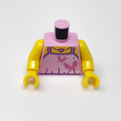 LEGO Minifigure Torso Top Butterflies Heart Necklace White Flowers
