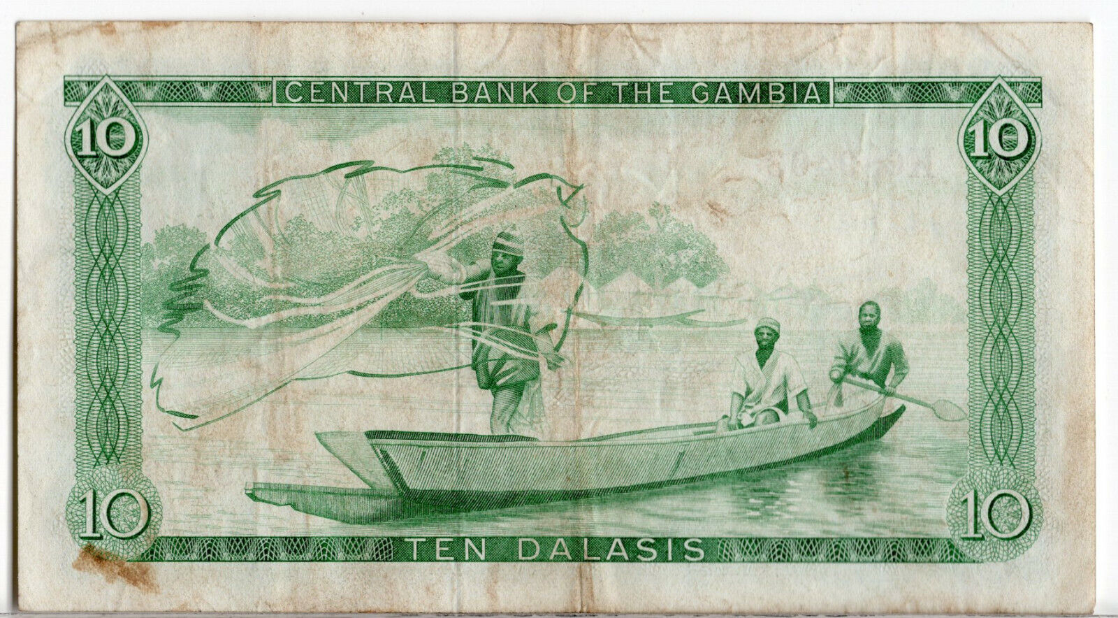 Central Bank of The Gambia 10 Ten Dalasis P-6C VF Sir Dawda Kairaba Jawara