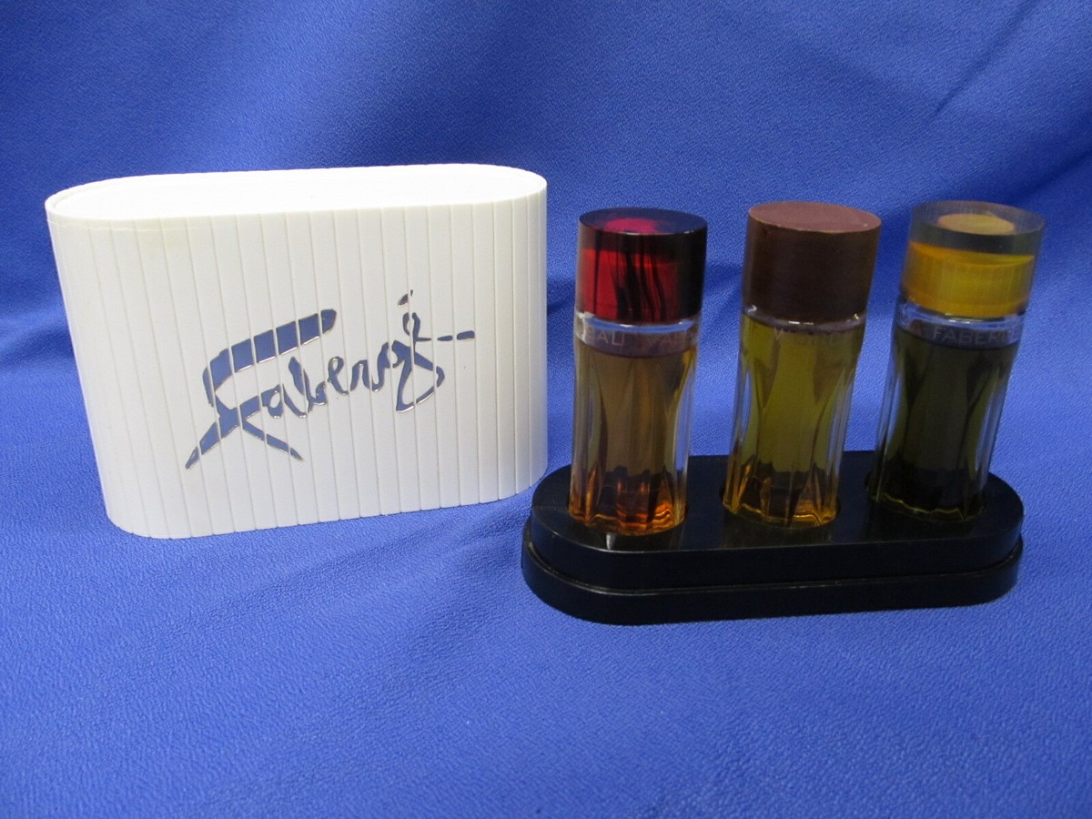 Vintage Faberge Cologne Set Flambeau Woodhue Aphrodisia