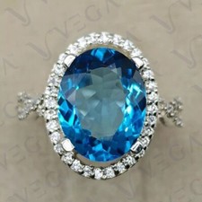 9.13ct Oval Shape Natural Blue Topaz Gemstone...