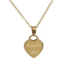 Custom Engraved Heart Necklace Gold or Silver Name Pendant for Her Gift