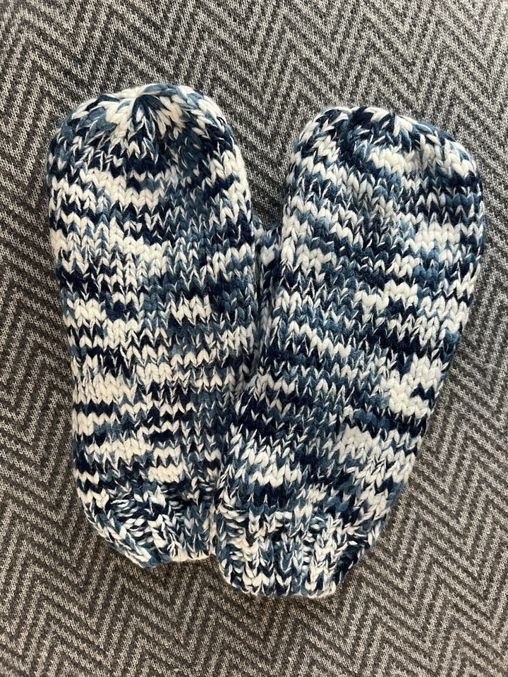 Женские варежки LAND END синие многоцветные трикотажные с флисовой подкладкой L/XL - Изображение 2 из 3