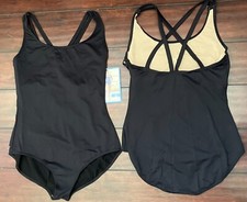 NWT Gilda Marx 7153170 Large Adult Black Ballet Dance Leotard