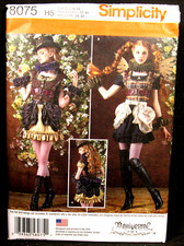 Gothic Steampunk Misses Costume Size 6 8 10 12 14 Pattern Simplicity 8075 Uncut