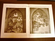 Huge 1910 Print Paintings by Lodovico Seitz Basilica of St. Anthony of Padua