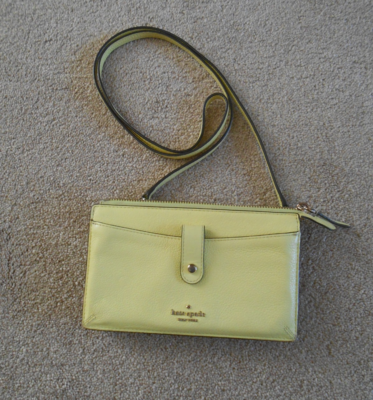 #ad #ad Kate Spade New York Leila Pebbled Leather Small Tab Crossbody Purse Yellow