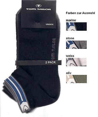 STYLISH  2 Paar Sneakersocken,Baumwollmix,je 2 Varianten,div.Fbn+Gr *TOM TAILOR*