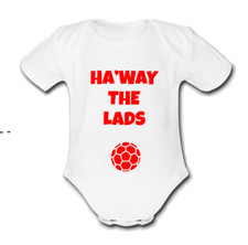 HA'WAY THE LADS Babygrow Baby vest grow bodysuit SUNDERLAND FOOTBALL
