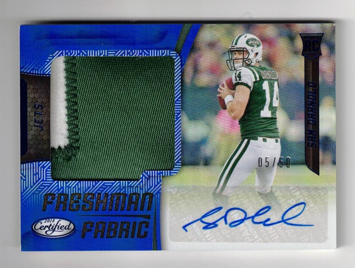 SAM DARNOLD - 2018 Certified Blue Rookie Patch Autograph 05/50 #205 RPA Auto RC