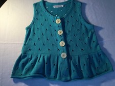 New No Tags 100% Cotton Vest. Size M. Turquoise Color. Made By Willow