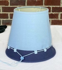Pottery Barn Kids Baby Blue Fabric Bungee Nautical Lamp Shade Needs Liner