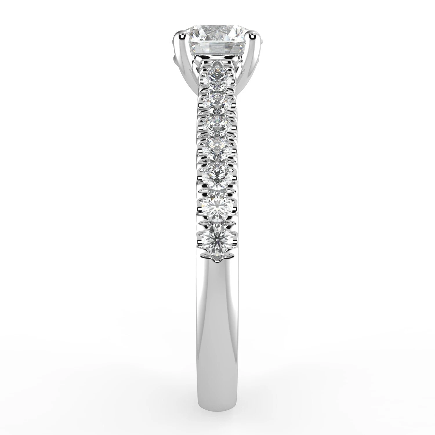 3.0 Ct IGI Round Cut Lab Grown Diamond Engagement Ring 14k White Gold image-4