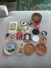 BSA Philmont Arrowhead PatchesMedal Anniversary Belt with Buckle Collection Lot