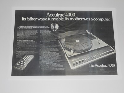 ADC Accutrac 4000 Computer Plattenspieler Ad, 2 Seiten, 1976, Artikel Und Info