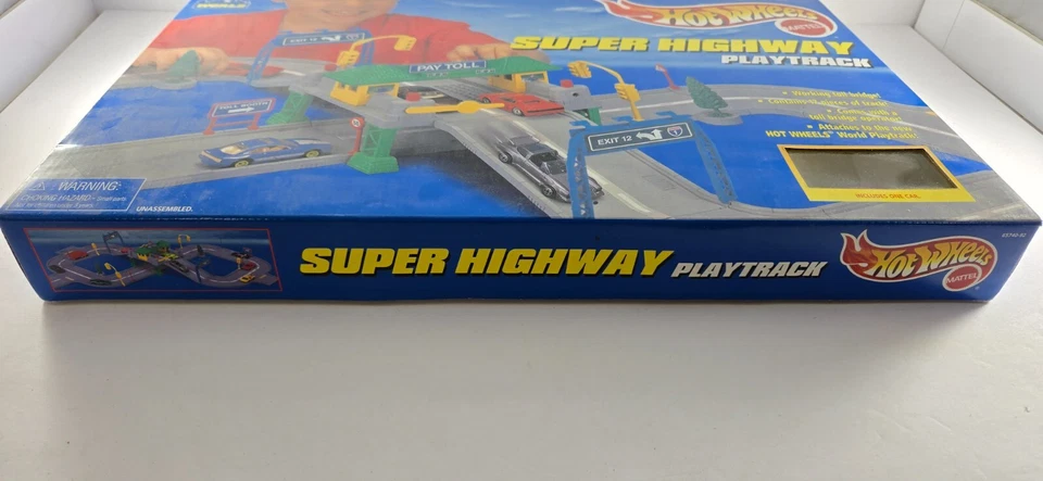 Vintage Hot Wheels World Set 1996 Super Highway Playtrack cabina de peaje verde sellado Foto 2 de 4