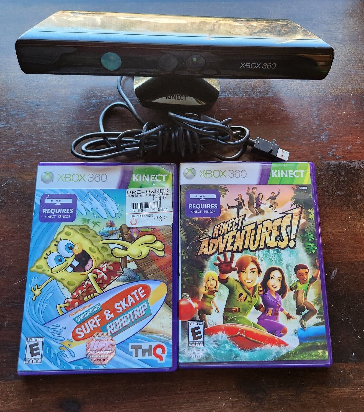 Lot (3) Microsoft Xbox 360 Kinect Games Sonic Free Riders Spongebob Surf &  Skate 752919553398