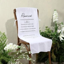 Reserved Memorial Wedding Chair Sign with love from Heaven Cotton Linen Weddi...