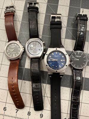 4 Kenneth Cole Men's Watches Chronograph Blue Textured Stainless