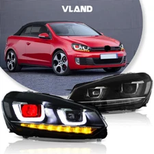 Repackaged LED Projector Headlights Demon Eyes For 2010-2014 Volkswagen Golf Mk6
