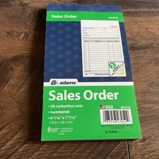 Adams Sales Order Book, 2-Part, 50 Count (Pack of 1), White/Canary 