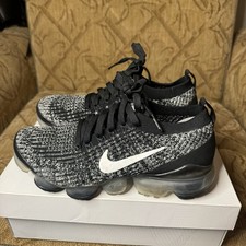 Nike Air VaporMax Flyknit 3 Oreo Womens Size 7 Black Running Shoes Sneakers