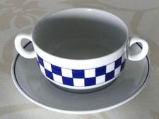 THOMAS FLAMMFEST by ROSENTHAL SCANDIC FJORD SCHACHBRETT BLAU  - Schale