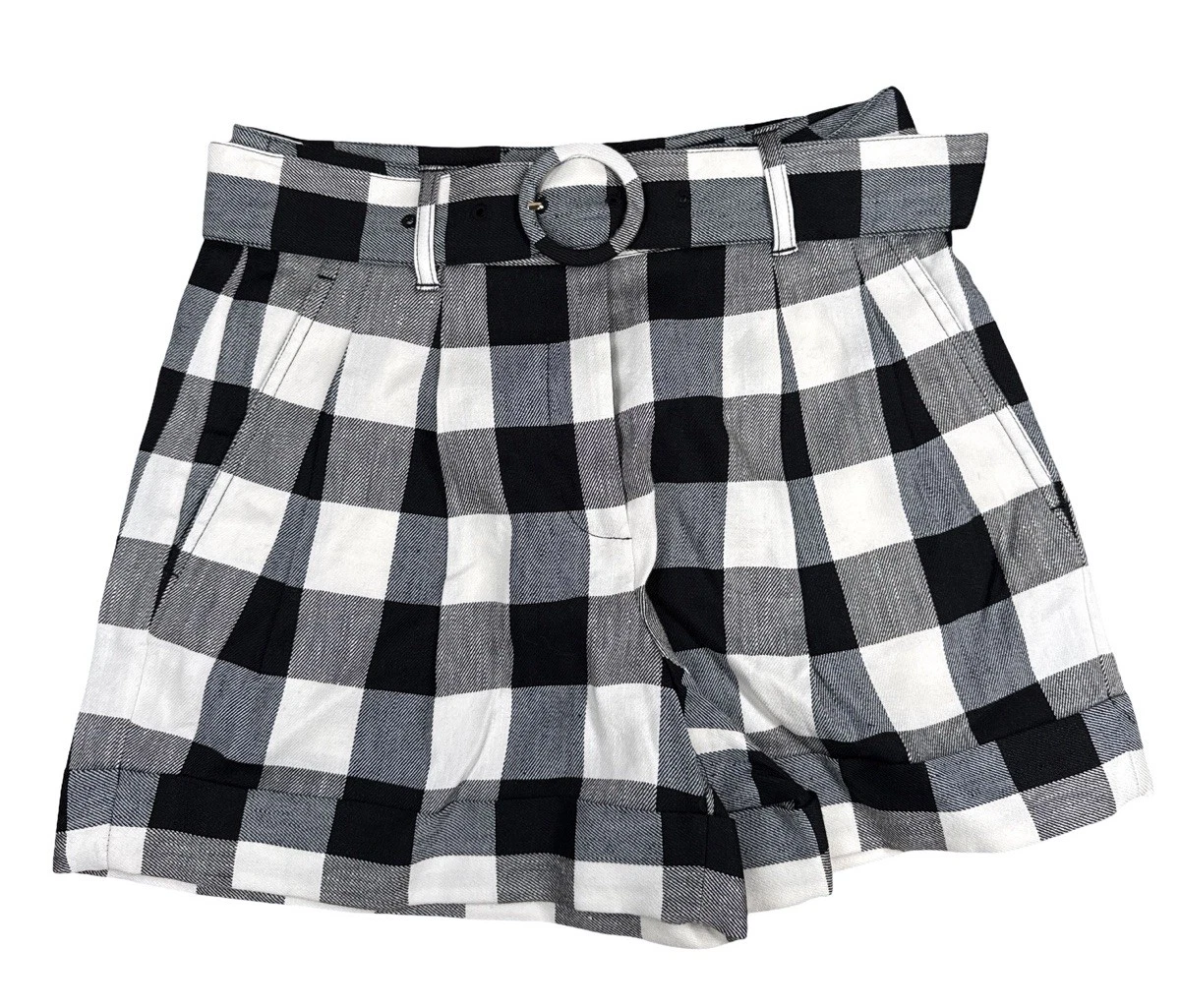 Kate Spade Black & White Linen Check Belted Shorts Women’s Size 00 - NEW READ
Opens in a new window