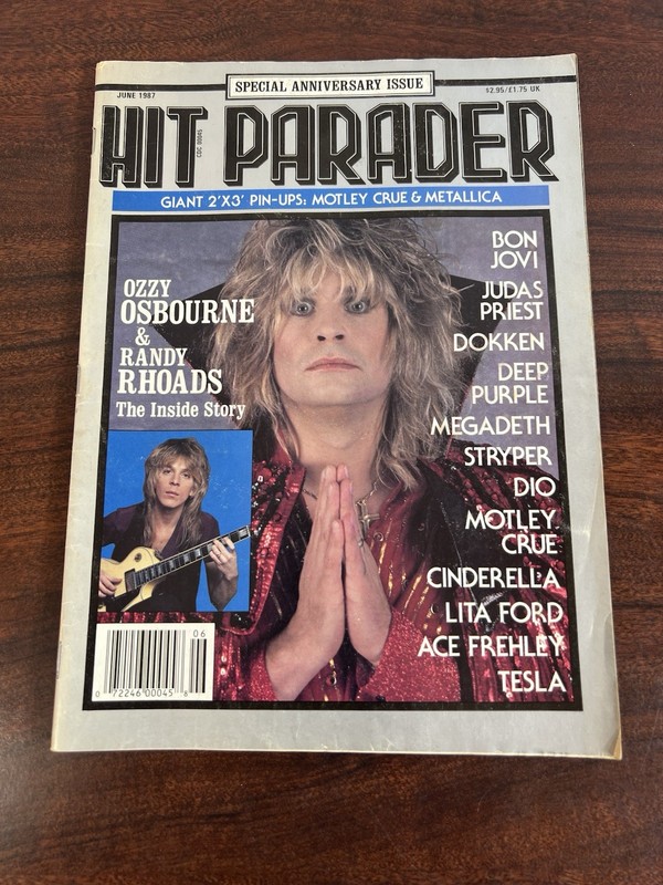 JUNE 1987 HIT PARADER OZZY OSBOURNE KISS IRON MAIDEN METALLICA MOTLEY CRUE+