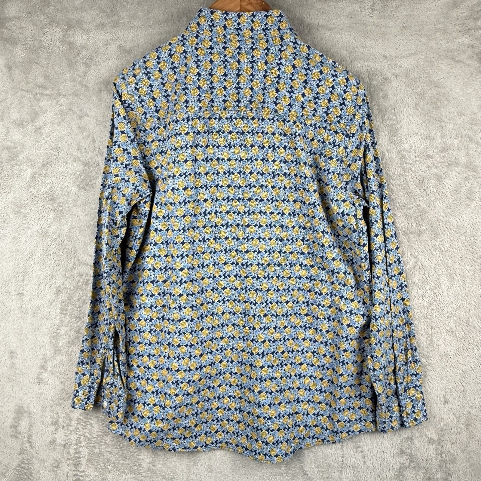 J. McLaughlin Pineapple Print Button Up Blouse Wo… - image 2