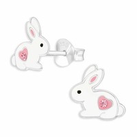 SüßE Hasen Ohrringe Ohrstecker 925 Silber - Kinder Damen MäDchen Schmuck