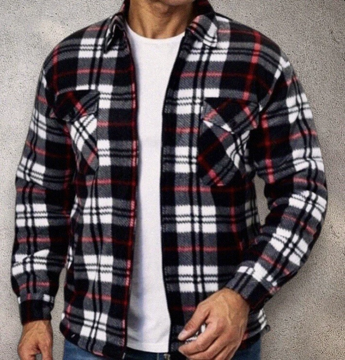 Holzfäller Arbeitsjacke Outdoor Hemd  Thermo Flanell Winter Fleece Gefüttert - Bild 3 von 4